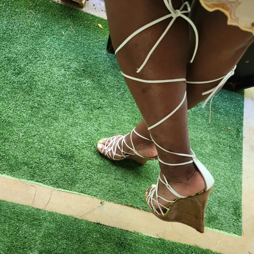 Dolce&Gabana White Strappy Wedges🔥 - Picture 1 of 7
